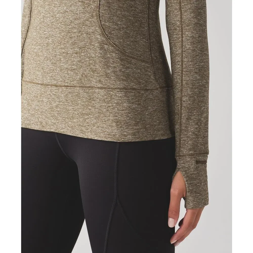 Lululemon Rush Hour 1/2 Zip Pullover‎ Sweatshirt Olive Green Size 8 ~ EUC!!